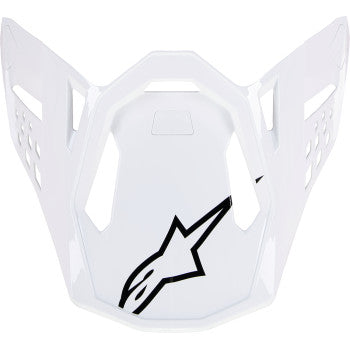 Bill's Exhausts Alpinstars Supertech M10 solid gloss white helmet visor, clear and protective for racing helmets.