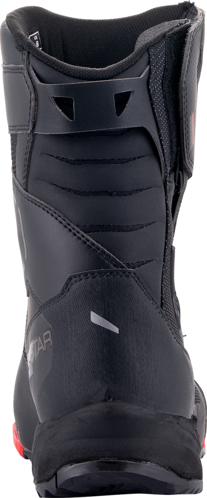 Black Alpinestars Stella RT-7 Drystar motorcycle boots in US 3.5, showing the sleek design and protective features.