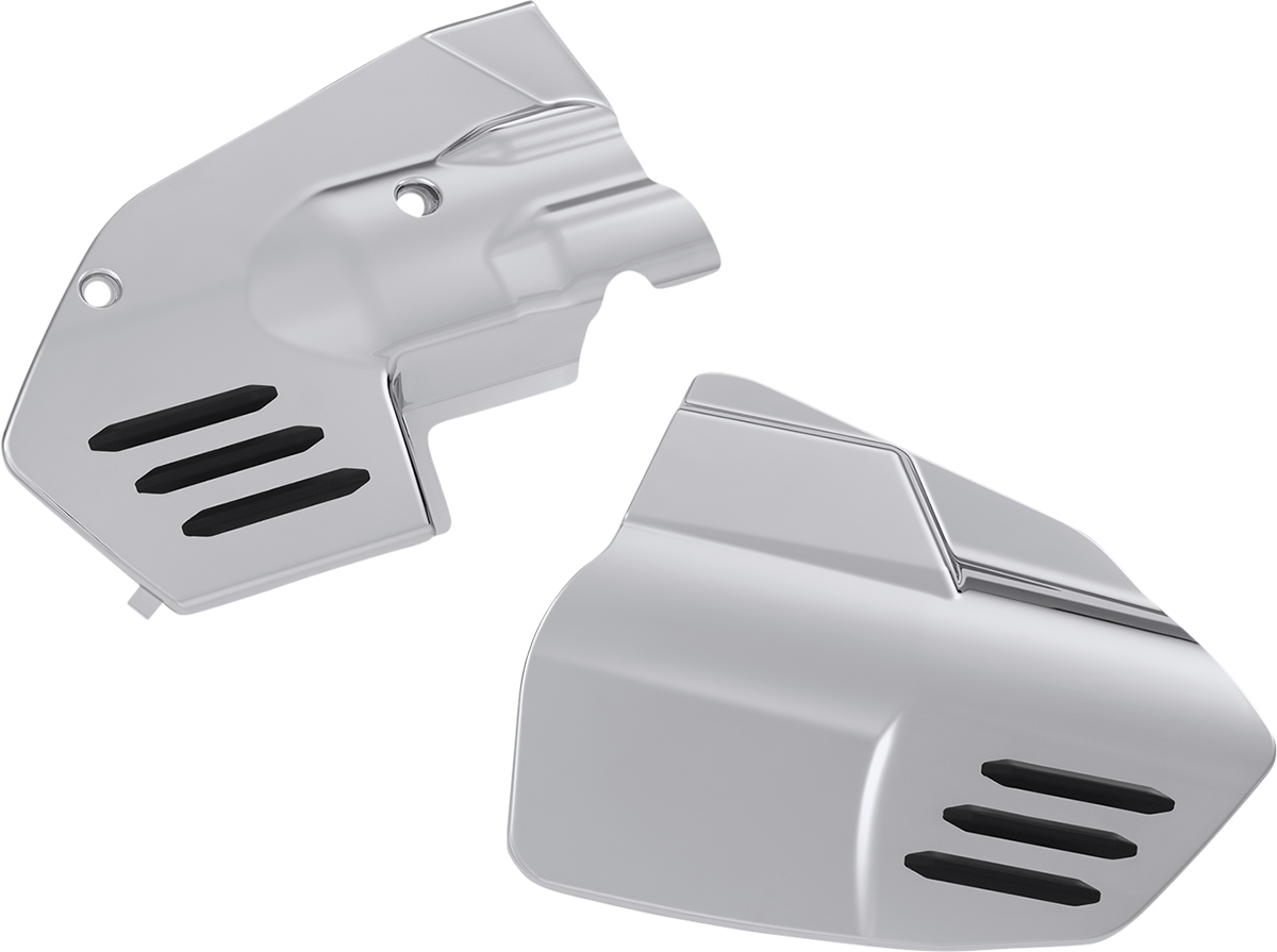 Bill's Exhausts Chrome Engine Side Cover for Honda GL1800 motorcycle, showcasing shiny chrome finish on engine side.
