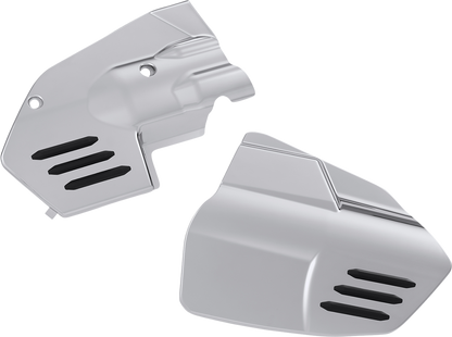 Bill's Exhausts Chrome Engine Side Cover for Honda GL1800 motorcycle, showcasing shiny chrome finish on engine side.
