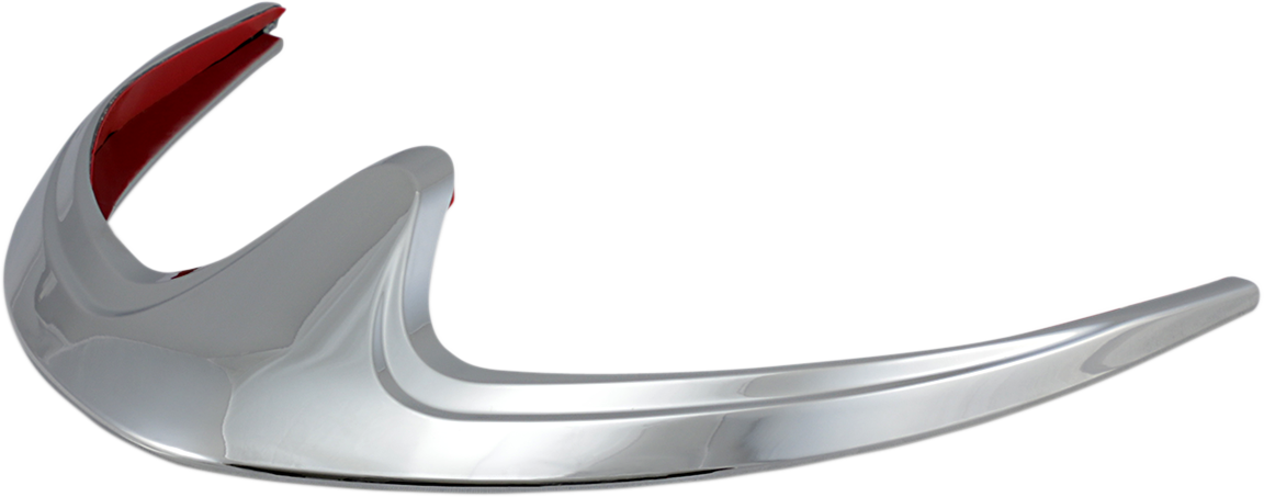 Chrome Show Chrome Fender Tip Accent for engine, front position, by Bill's Exhausts, with polished chrome finish.