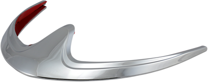 Chrome Show Chrome Fender Tip Accent for engine, front position, by Bill's Exhausts, with polished chrome finish.