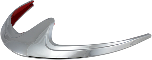 Chrome Show Chrome Fender Tip Accent for engine, front position, by Bill's Exhausts, with polished chrome finish.