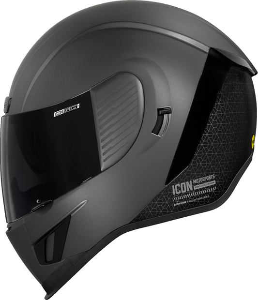 Bill's Exhausts ICON Airform™ Helmet MIPS® Counterstrike Silver Large, showing the helmet's sleek design and matte silver finish.
