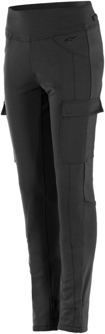 Black ALPINESTARS Stella Iria motorcycle pants in large size, featuring durable fabric and stylish design.