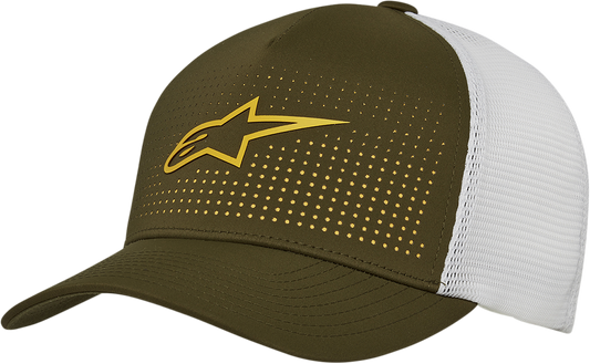 Alpinestars Perf Hat in military white, large/XL size, featuring a stylish design, made from breathable fabric for comfort.