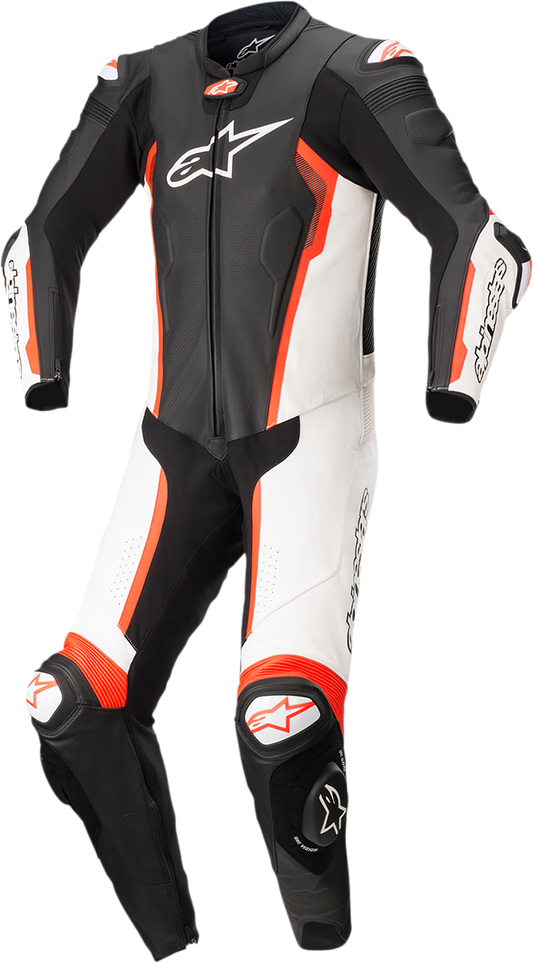 ALPINESTARS Missile v2 - 1-Piece Suit - Black/White/Red Fluorescent - US 42 / EU 52 3150122-1231-52 - Howling Moto