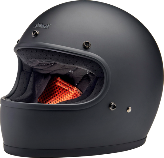 BILTWELL Gringo helmet in flat black, XS size, with a smooth helmet shell and matte finish, designed for motorcycle riding safety.