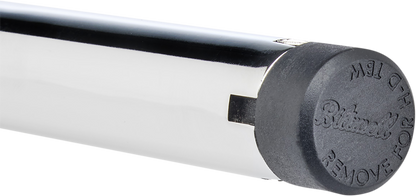 Chrome BILTWELL Tracker handlebar for motorcycles, featuring a sleek, curved design with durable construction.