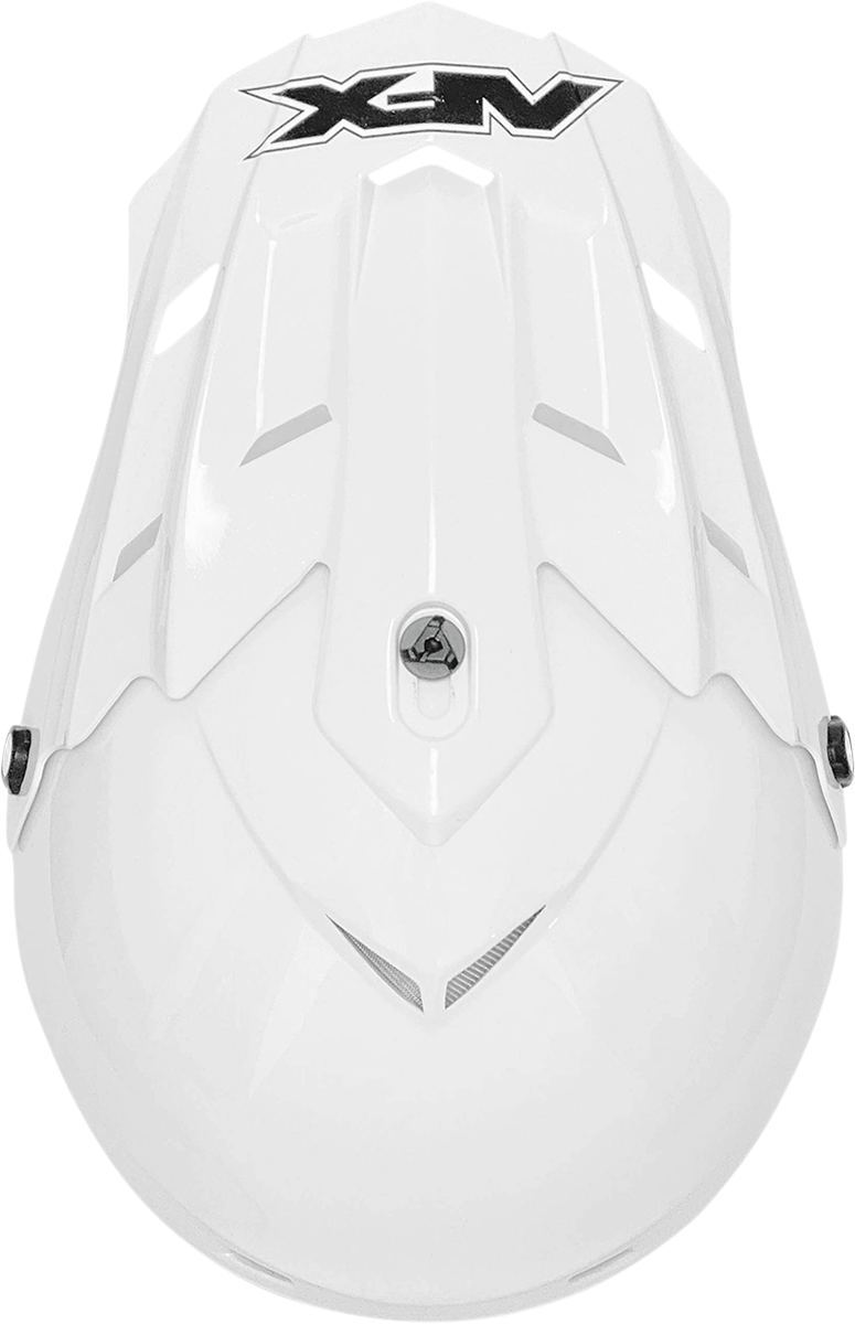 White AFX FX-17 motorcycle helmet in XL size with sleek design, featuring clear visor and ventilation openings.