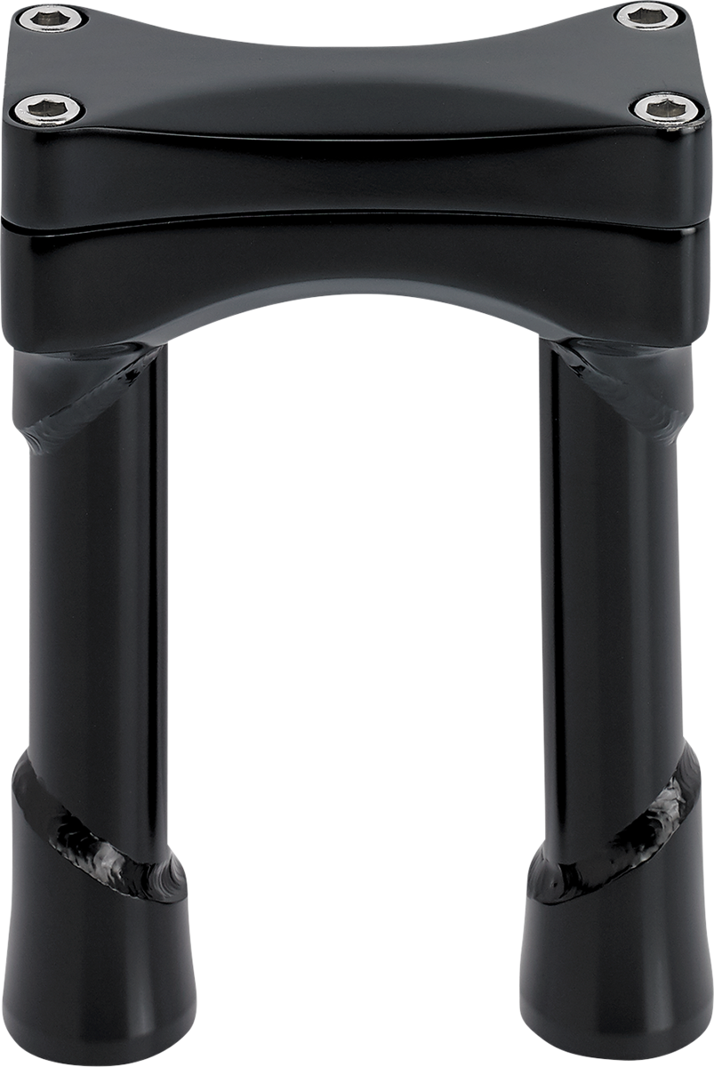 BILTWELL Murdock oversized 6-inch black handlebar risers for motorcycles, designed for comfortable riding and style.