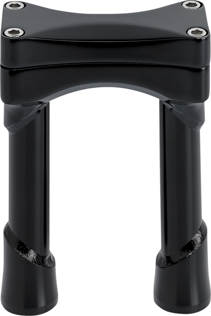 BILTWELL Murdock oversized 6-inch black handlebar risers for motorcycles, designed for comfortable riding and style.