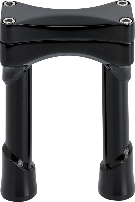 BILTWELL Murdock oversized 6-inch black handlebar risers for motorcycles, designed for comfortable riding and style.