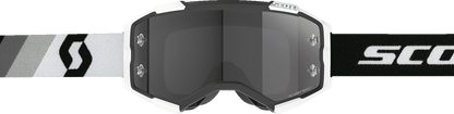 Scott Fury Goggle in Premium Black and White with Light Sensitive Gray lenses, featuring a sleek, sporty design for active use.