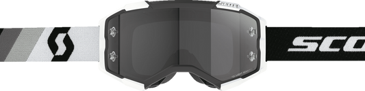 Scott Fury Goggle in Premium Black and White with Light Sensitive Gray lenses, featuring a sleek, sporty design for active use.