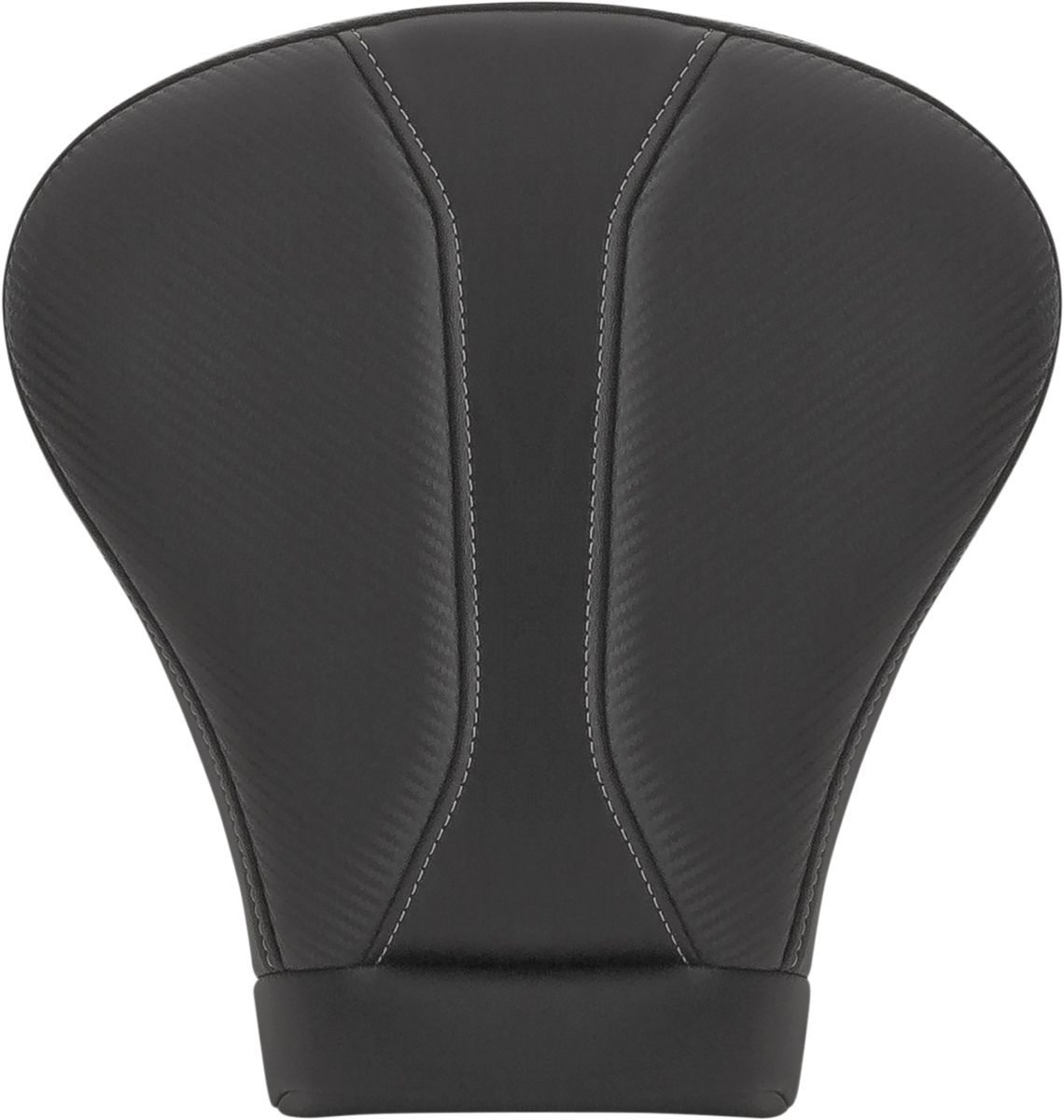 SADDLEMEN Dominator Pillion Pad for FLH/FLT bikes, extended reach touring seat in black with gray stitching, seat cushion and design.