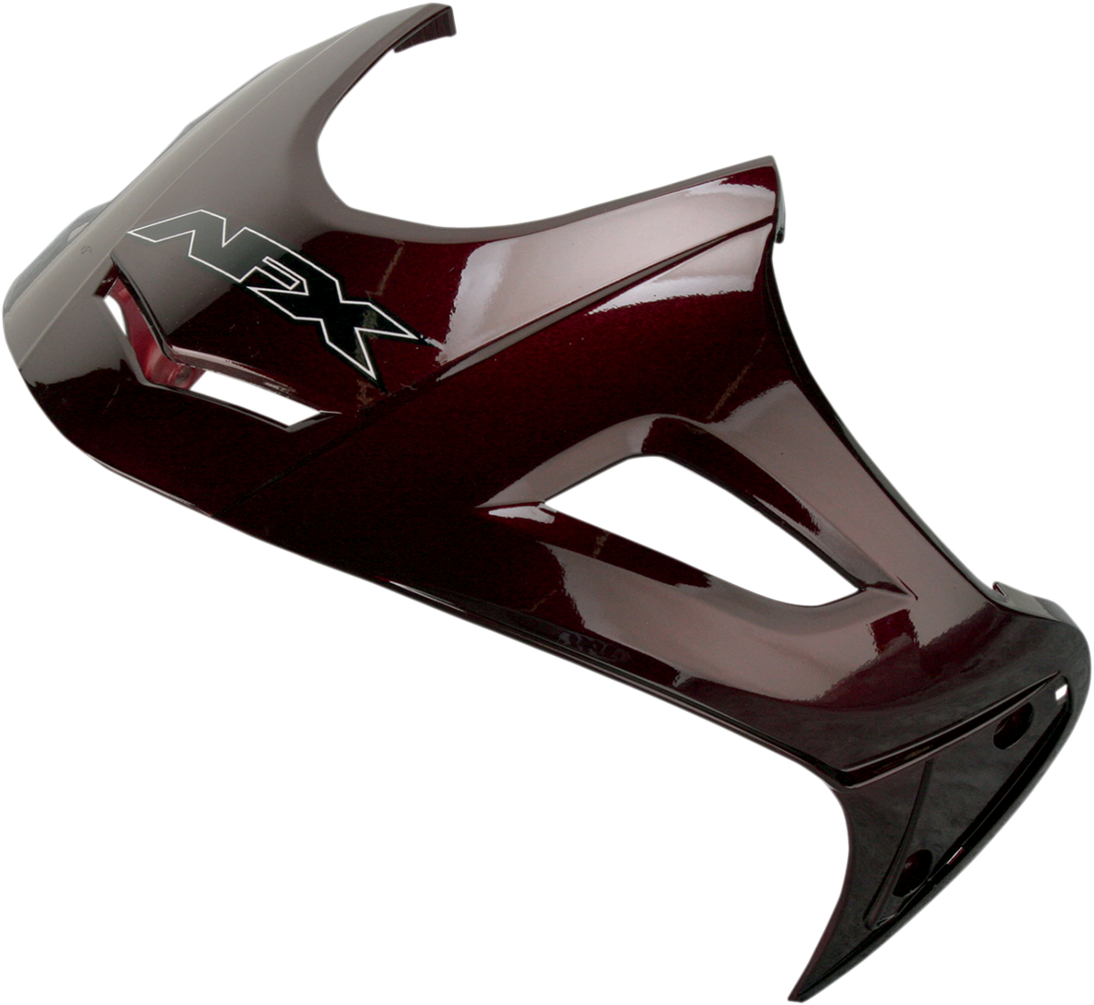 Bill's Exhausts AFX FX-50 Peak helmet in wine red with black accents, featuring a sleek aerodynamic design and clear visor.