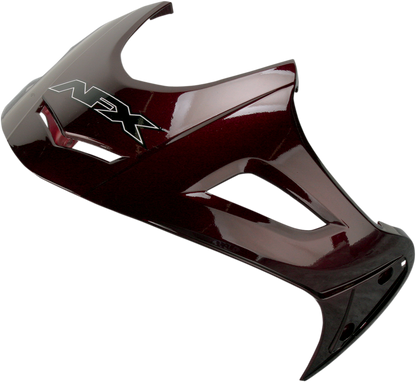 Bill's Exhausts AFX FX-50 Peak helmet in wine red with black accents, featuring a sleek aerodynamic design and clear visor.