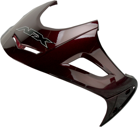 Bill's Exhausts AFX FX-50 Peak helmet in wine red with black accents, featuring a sleek aerodynamic design and clear visor.