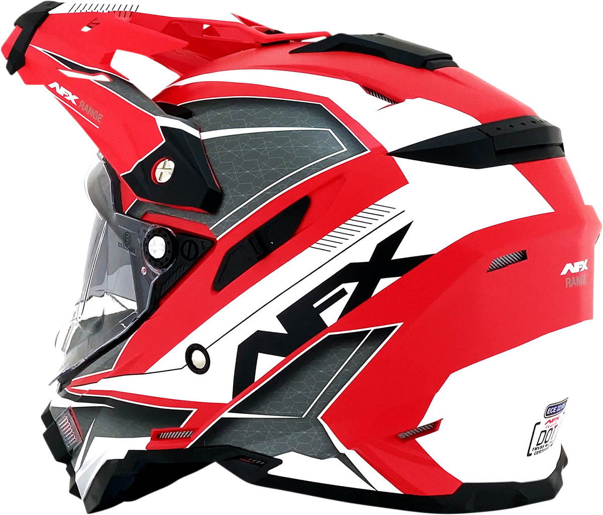 Bill's Exhausts AFX FX-41 helmet in matte red, XL size, showcasing the stylish motorcycle helmet with sleek design and range branding.