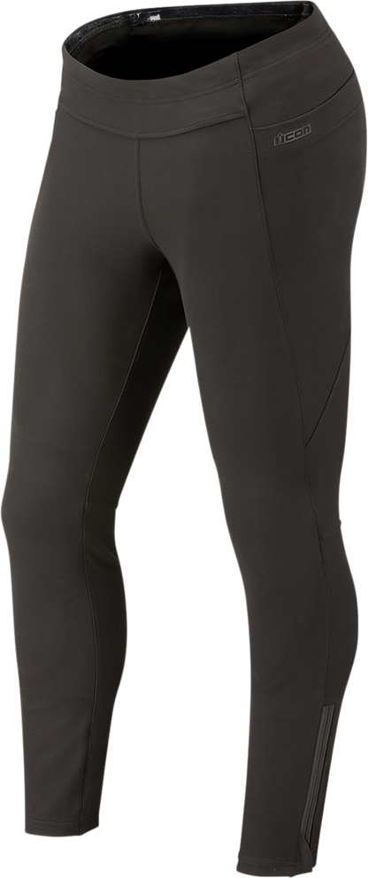 Black ICON Women's Tuscadero2™ stretch pant in XL, shown on a model with a close-up view of the fitted, comfortable fabric.