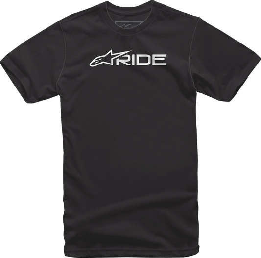 Black and white ALPINESTARS Ride 3.0 T-Shirt in XL, featuring the brand logo and casual design, ideal for motorcycle enthusiasts.