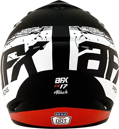 Bill's Exhausts AFX FX-17Y Attack helmet in matte black and red, small size, featuring a sleek aerodynamic design.