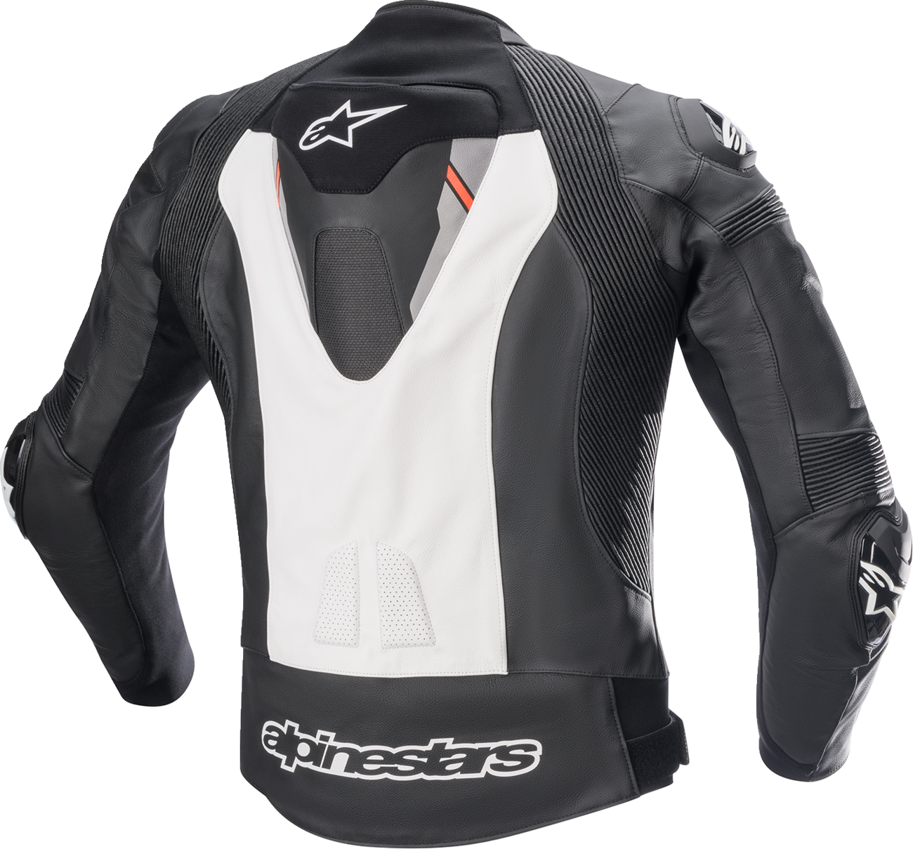 Alpinestars Missile Ignition V2 motorcycle jacket in black and white with protective padding, US 48 / EU 58, front view.