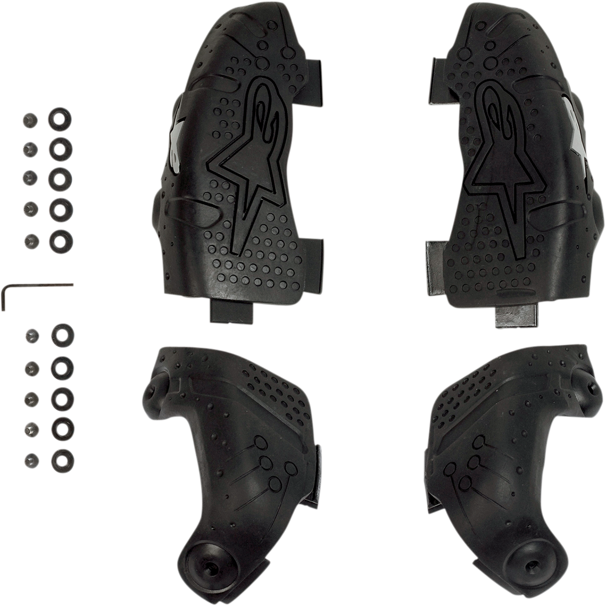 Alpinestars Tech 7 motorcycle protective gear slider kit in size 10, featuring durable black sliders with branding details.