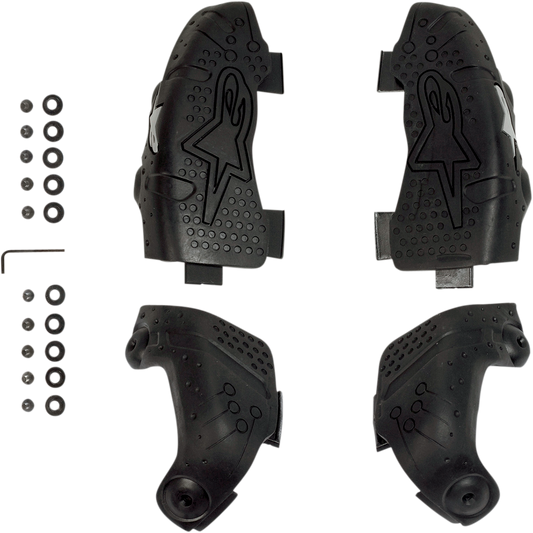 Alpinestars Tech 7 motorcycle protective gear slider kit in size 10, featuring durable black sliders with branding details.