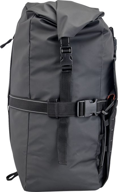 Black BILTWELL EXFIL-60 Dry Bag Gen 2 with roll-top closure and adjustable strap, designed for secure moisture protection.