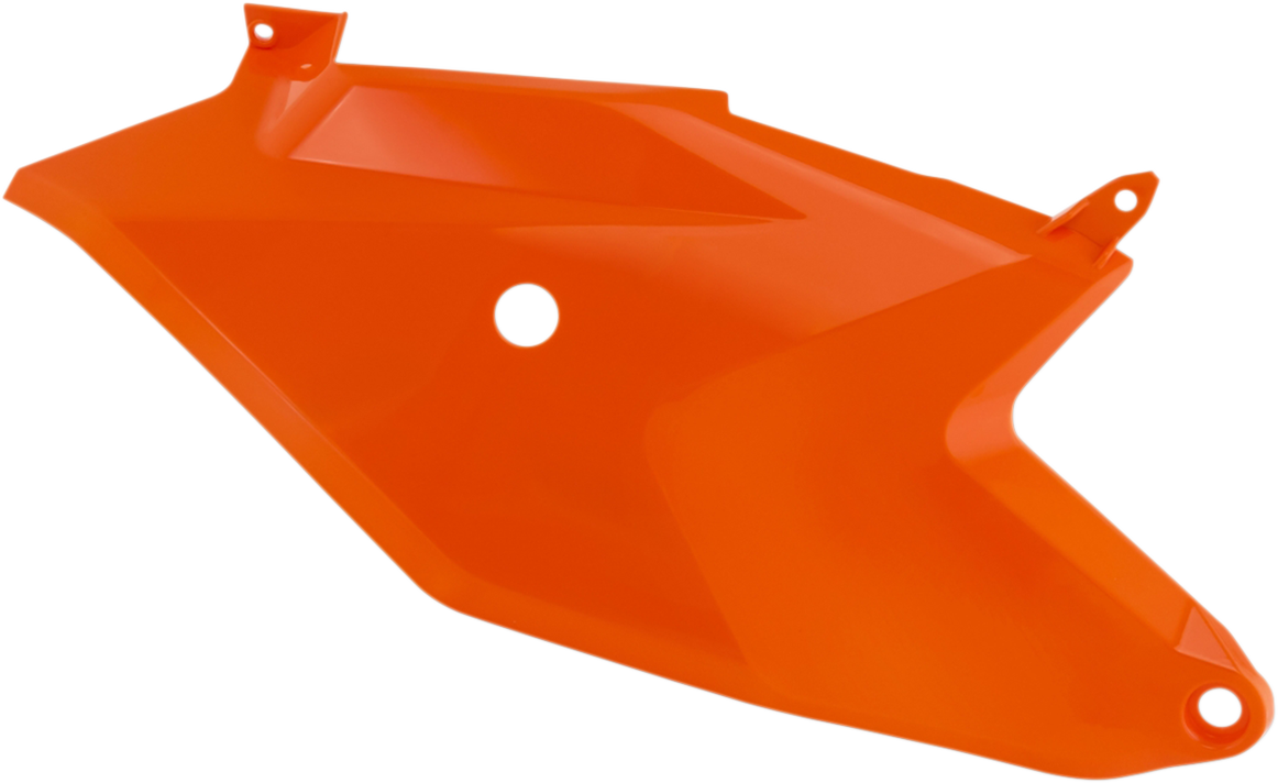 Orange Acerbis side panels for motorcycle body, featuring bold design and fitment details.