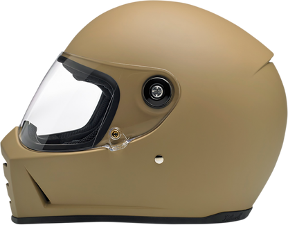 BILTWELL Lane Splitter helmet in Flat Coyote Tan, XS size, motorcycle helmet with matte finish and ventilation vents.