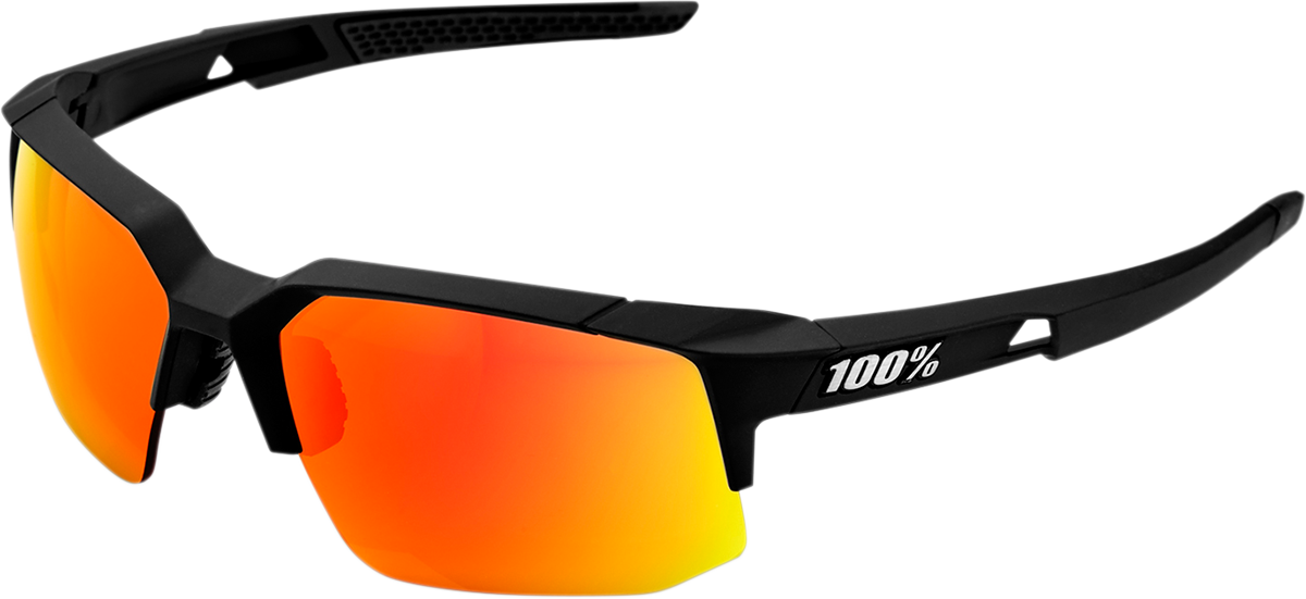 100% Speedcoupe Sunglasses - Black - Red Mirror 61031-100-43 - Howling Moto