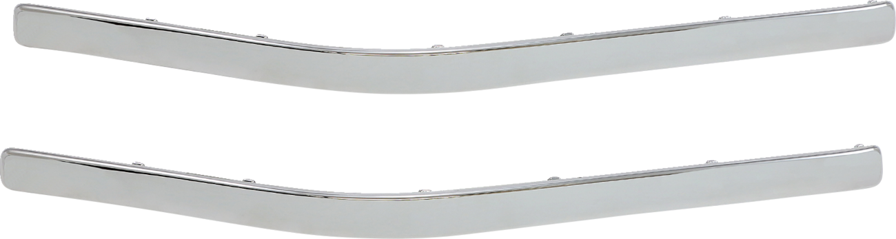 Chrome fairing face molding for engine by Bill's Exhausts, showing the shiny, curved chrome engine face cover with detailed design.