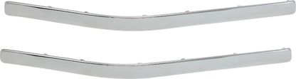 Chrome fairing face molding for engine by Bill's Exhausts, showing the shiny, curved chrome engine face cover with detailed design.