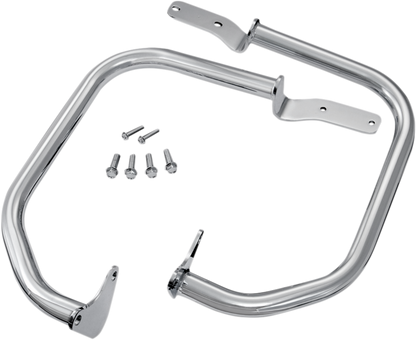 Chrome highway bars for XVS650 motorcycle, engine protection bars by Bill's Exhausts, with a shiny chrome finish.