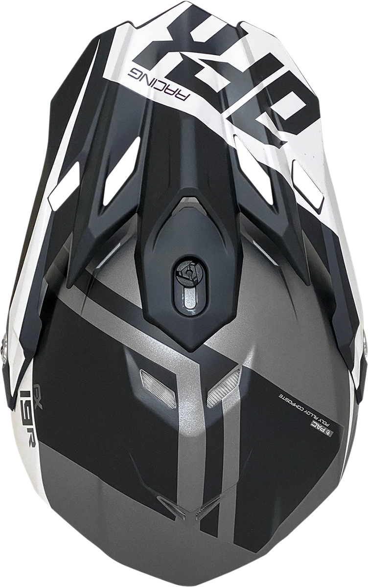 Bill's Exhausts AFX FX-19R racing helmet in frost gray, large size, with sleek aerodynamic design for motorsport safety.