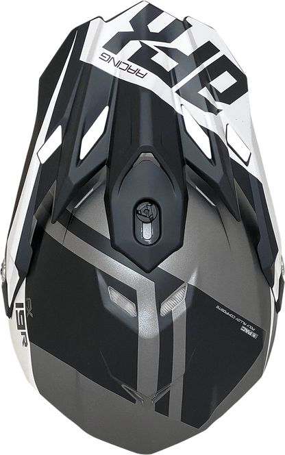 Bill's Exhausts AFX FX-19R racing helmet in frost gray, large size, with sleek aerodynamic design for motorsport safety.