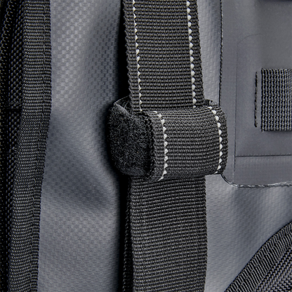 Black BILTWEll EXFIL-36 Saddlebags by Bill's Exhausts, labeled Bag, shown mounted on a motorcycle for storage and style.