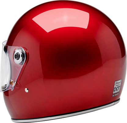 BILTWELL Gringo S helmet in metallic cherry red, medium size, with a sleek, glossy finish and classic motorcycle helmet design.