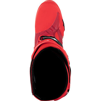 Alpinestars Tech 10 Ember LE motorcycle boots in red and black with protective design, US size 12.
