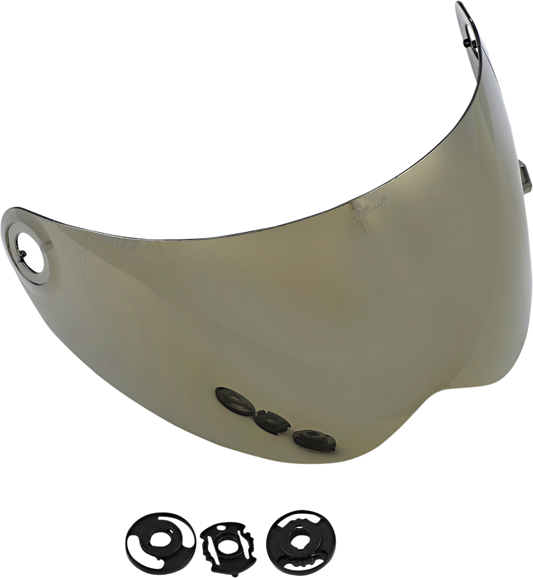 Gold mirror shield for BILTWELL Lane Splitter Gen 2 motorcycle helmet, helmet parts by Bill's Exhausts.