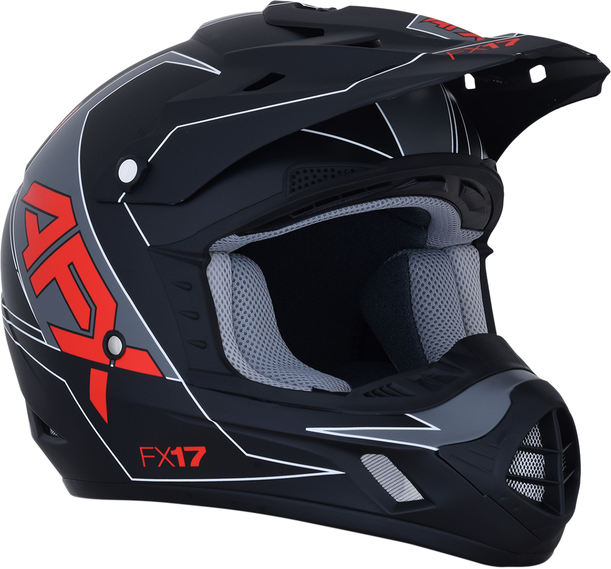AFX FX-17 Helmet - Aced - Matte Black/Red - Large 0110-6486 - Howling Moto