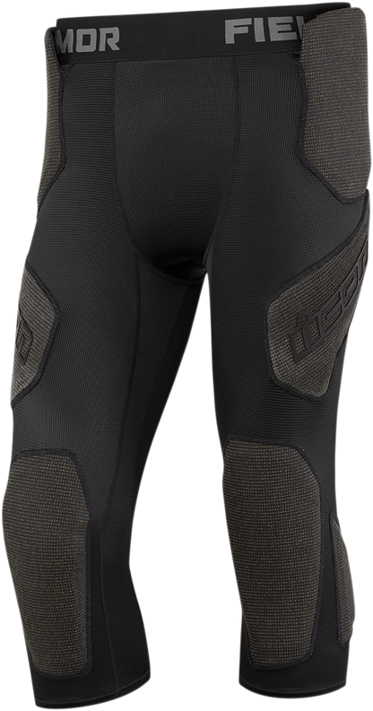 Black ICON Field Armor™ compression pants by Bill's Exhausts, medium size, with sleek, form-fitting athletic design.