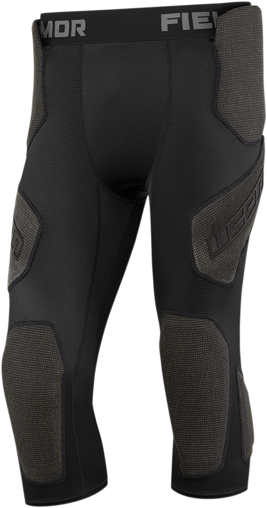 Black ICON Field Armor™ compression pants by Bill's Exhausts, medium size, with sleek, form-fitting athletic design.