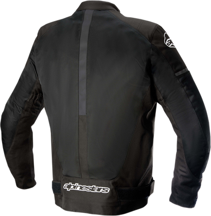 Black Alpinestars T SP X Superair motorcycle jacket, medium size, with protective design and lightweight mesh panels.