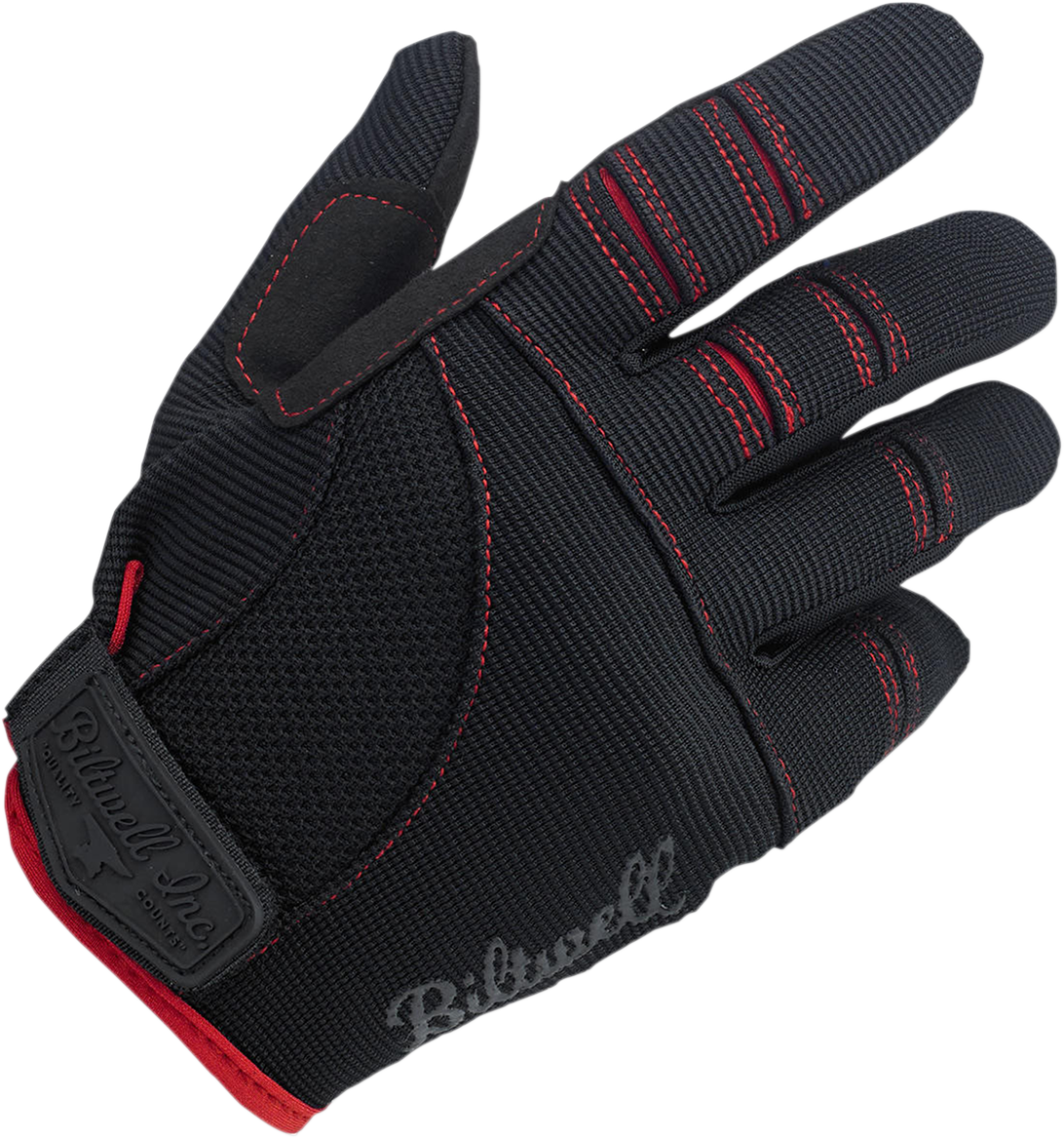 Black and red BILT WELL Moto Gloves in 2XL size, featuring protective padding and durable material for motorcycle riding comfort.