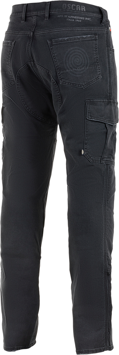 Alpinestars Barton riding cargo pants in black, US 36, EU 52, with multiple pockets and durable fabric designed for motorcycle riding.