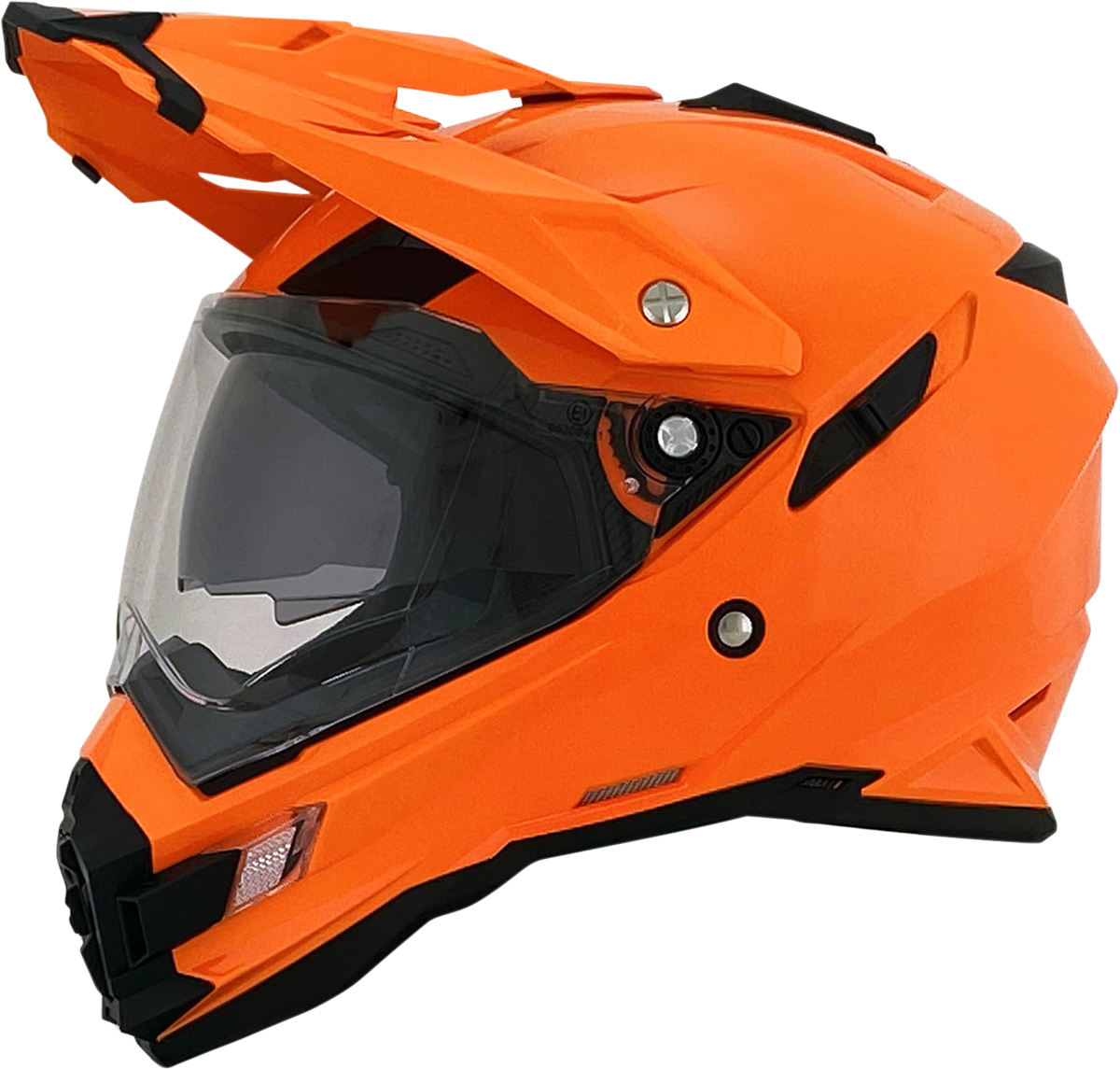 Bill's Exhausts AFX FX-41DS safety orange helmet in large size with a clear visor and aerodynamic design.